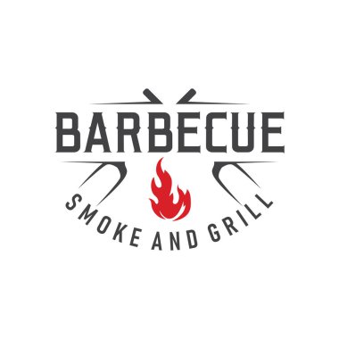 Izgara gıda tasarımı bbq logosu Basit ateş barbeküsü çizimi
