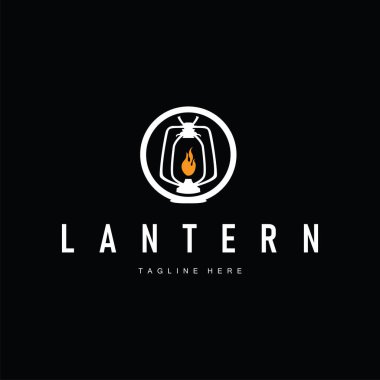 Grafik sembolü el çizimi logo fener lambası basit minimalist antika eski konsept çizim şablonu