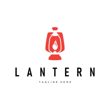 Grafik sembolü el çizimi logo fener lambası basit minimalist antika eski konsept çizim şablonu