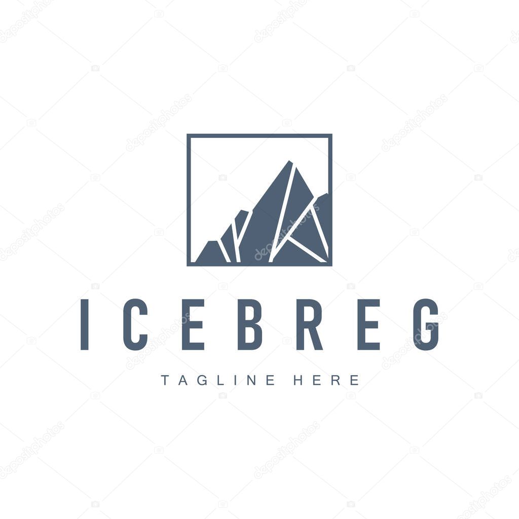 Icebreg logo design antarctic iceberg concept with a simple minimalist concept of natural scenery with natural mountain symbols