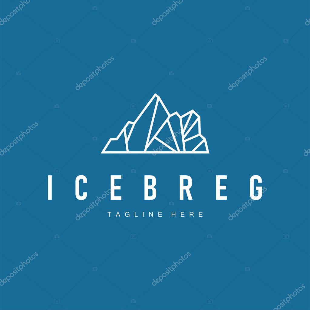 Icebreg logo design antarctic iceberg concept with a simple minimalist concept of natural scenery with natural mountain symbols