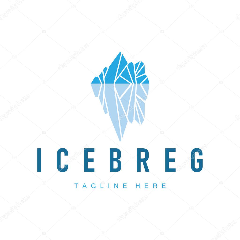Icebreg logo design antarctic iceberg concept with a simple minimalist concept of natural scenery with natural mountain symbols