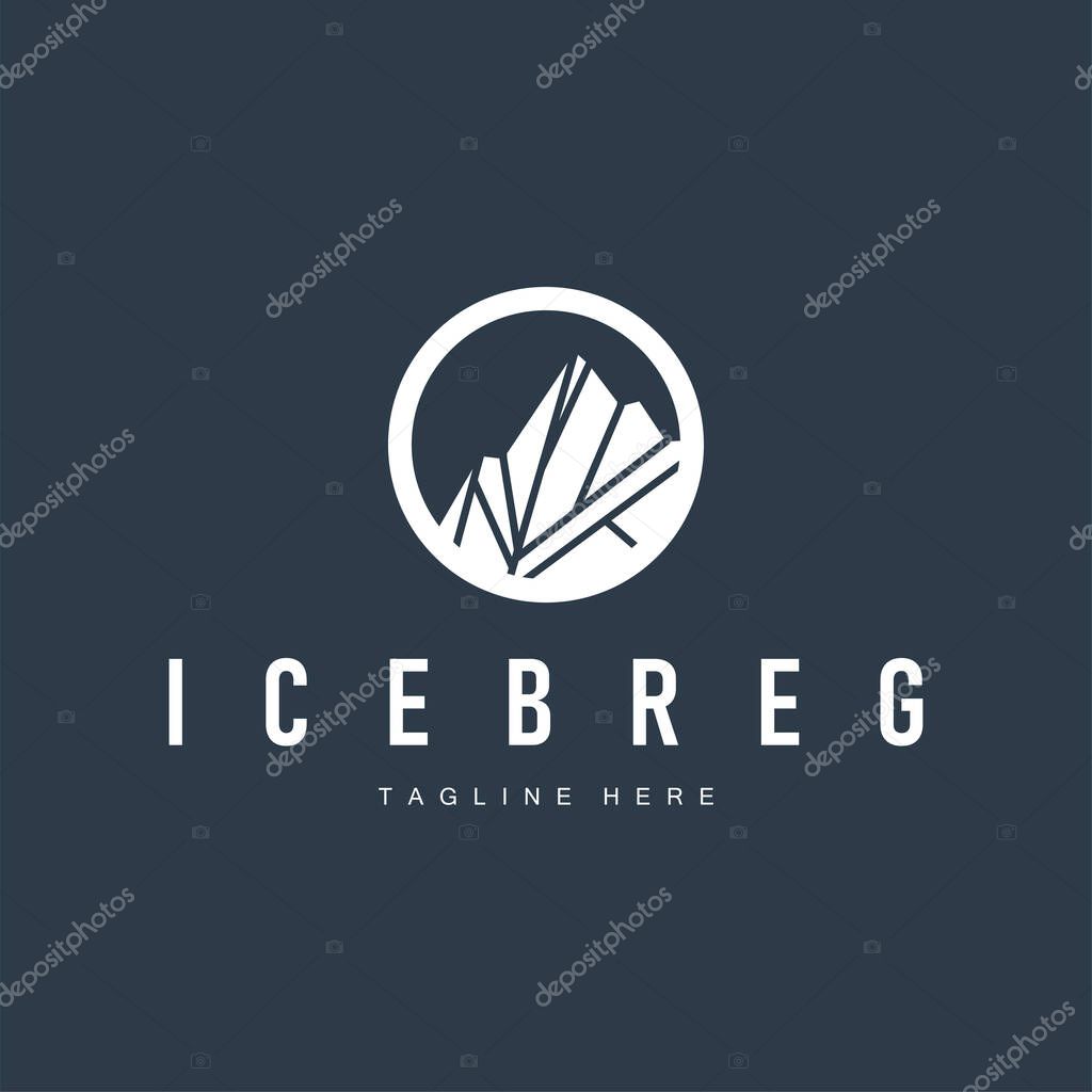 Icebreg logo design antarctic iceberg concept with a simple minimalist concept of natural scenery with natural mountain symbols
