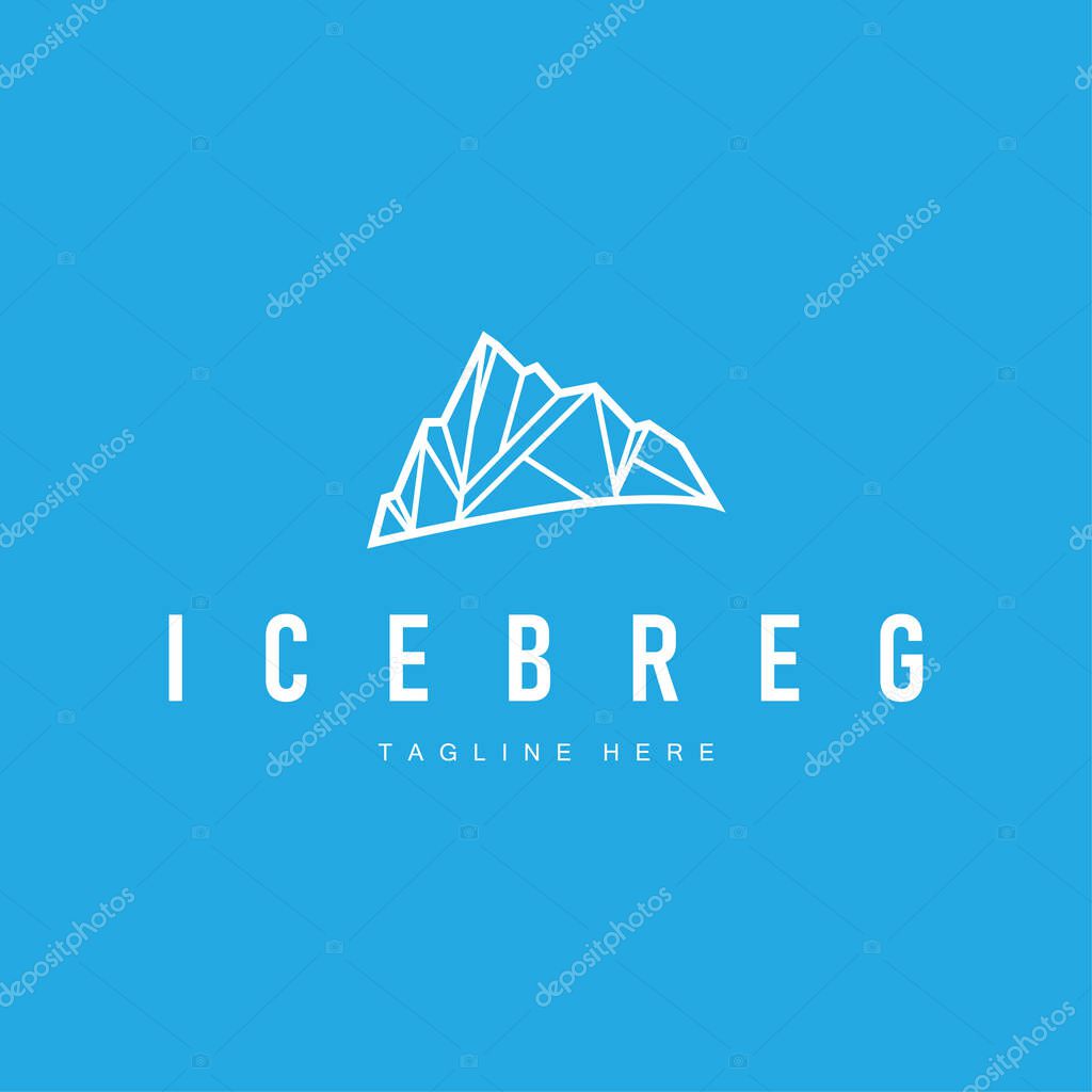 Icebreg logo design antarctic iceberg concept with a simple minimalist concept of natural scenery with natural mountain symbols