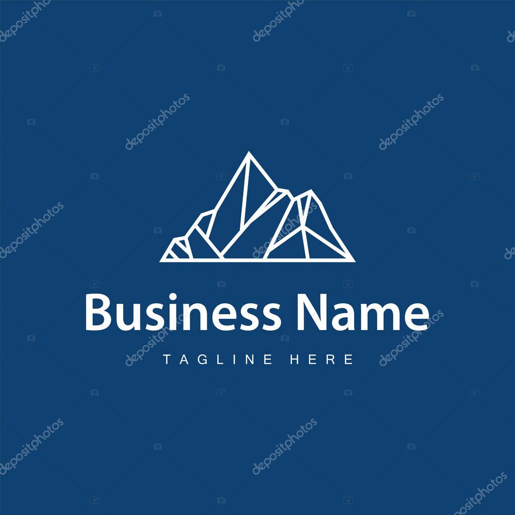 Icebreg logo design antarctic iceberg concept with a simple minimalist concept of natural scenery with natural mountain symbols