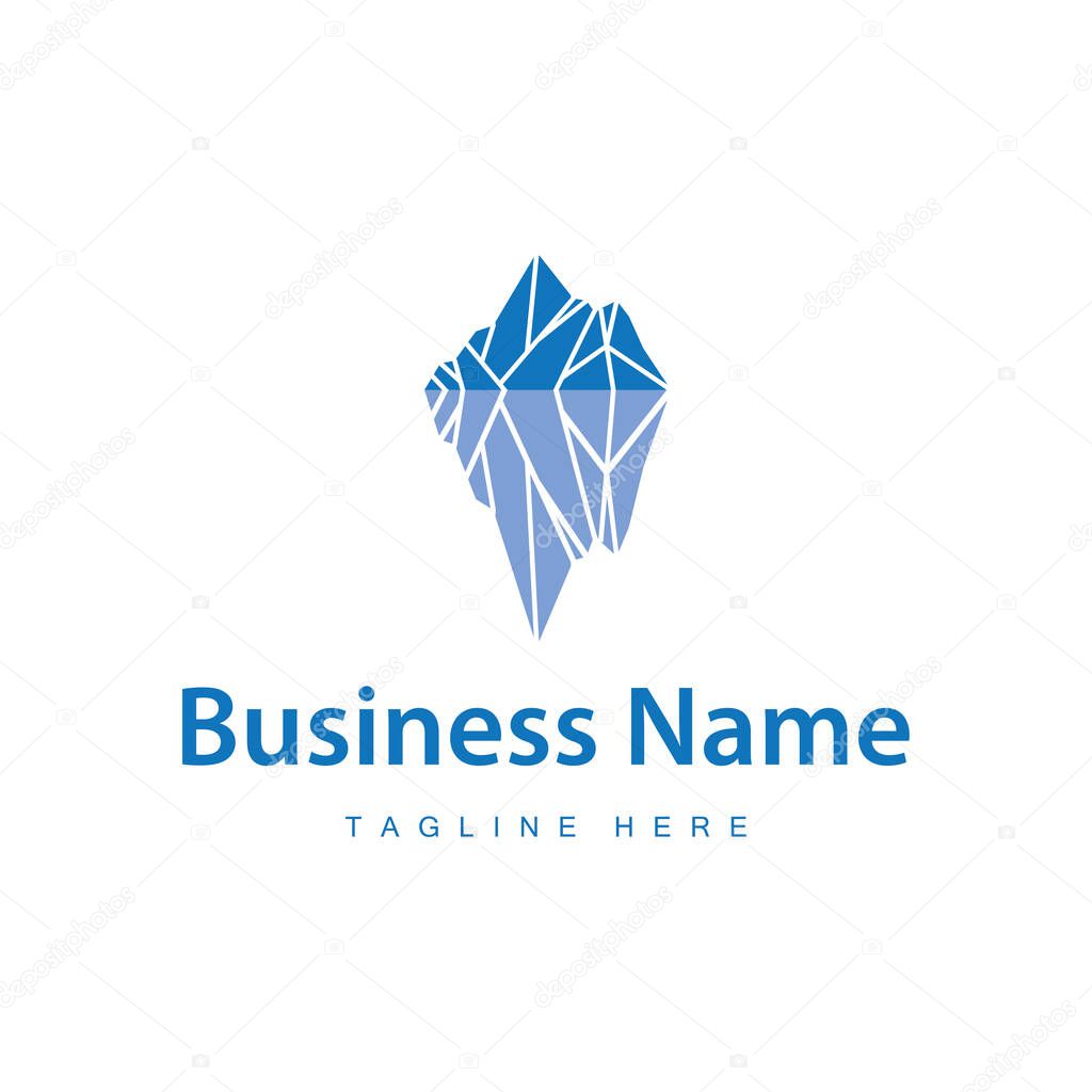Icebreg logo design antarctic iceberg concept with a simple minimalist concept of natural scenery with natural mountain symbols
