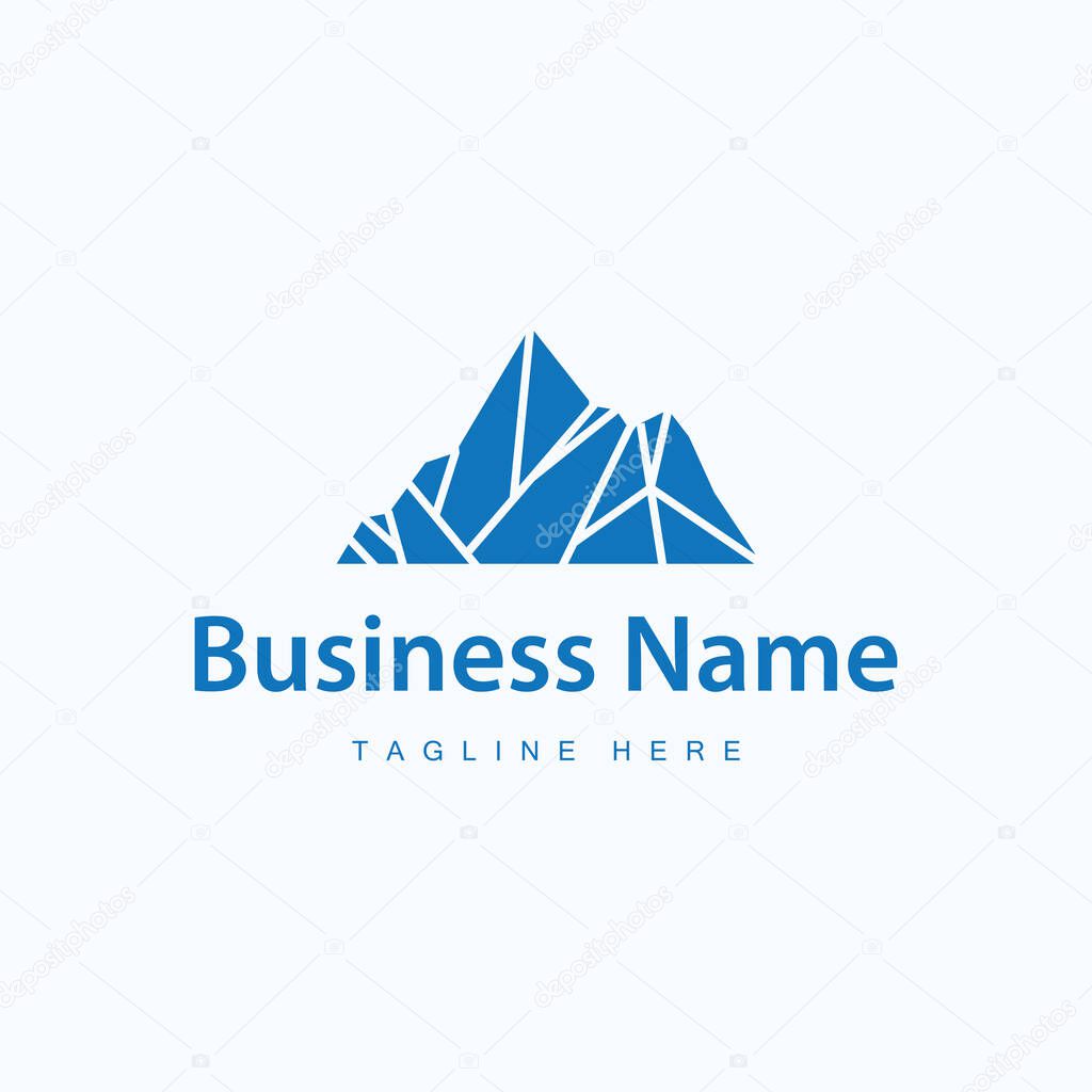 Icebreg logo design antarctic iceberg concept with a simple minimalist concept of natural scenery with natural mountain symbols