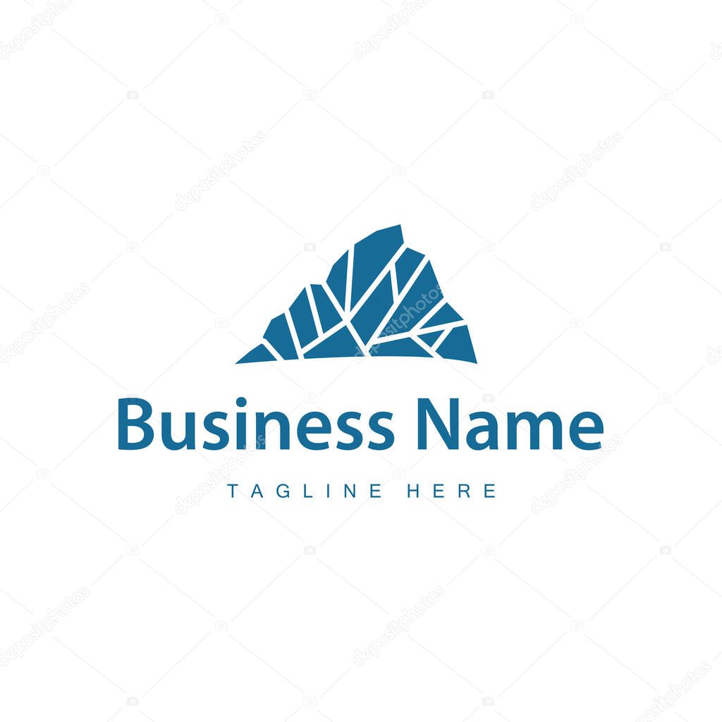 Icebreg logo design antarctic iceberg concept with a simple minimalist concept of natural scenery with natural mountain symbols
