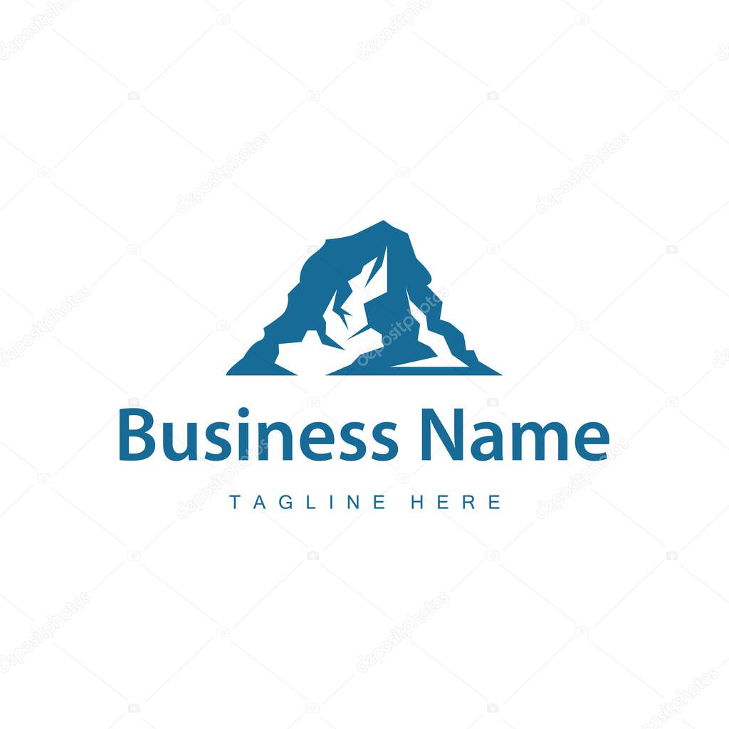 Icebreg logo design antarctic iceberg concept with a simple minimalist concept of natural scenery with natural mountain symbols