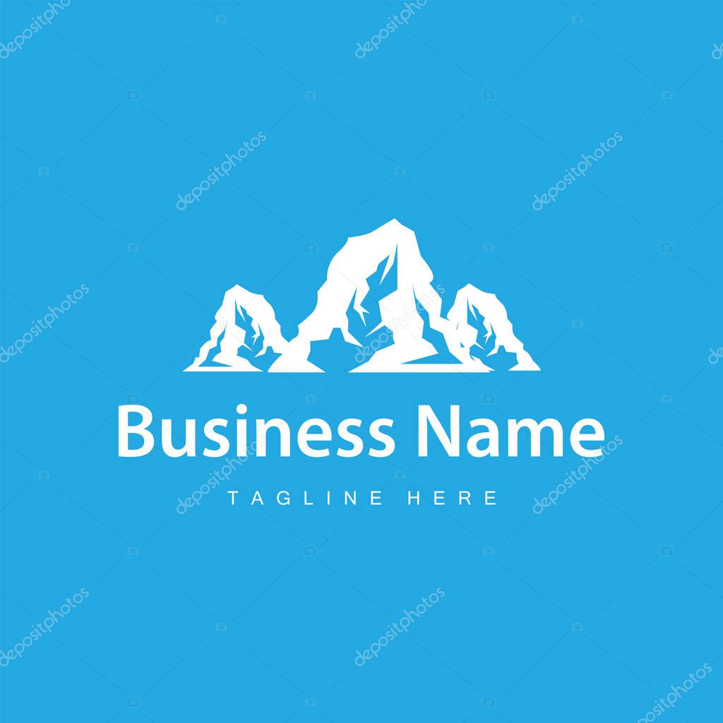 Icebreg logo design antarctic iceberg concept with a simple minimalist concept of natural scenery with natural mountain symbols