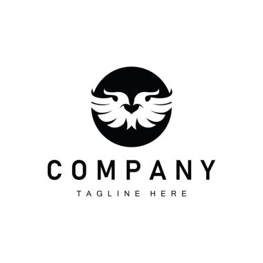 kanat logosu siyah siluet tasarımı minimalist hayvan kanatları iş sembolü veya ürün markası şablonu için basit siyah konsept