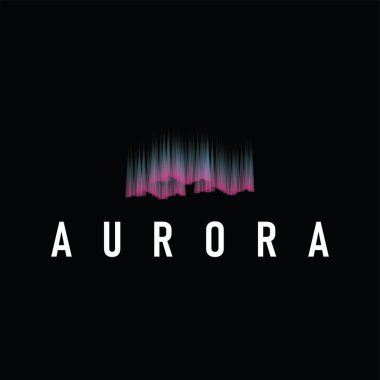 Aurora logo konsepti gökyüzü tasarımı güzel ve serin aurora doğal manzara gösterimi doğal manzara sembolü