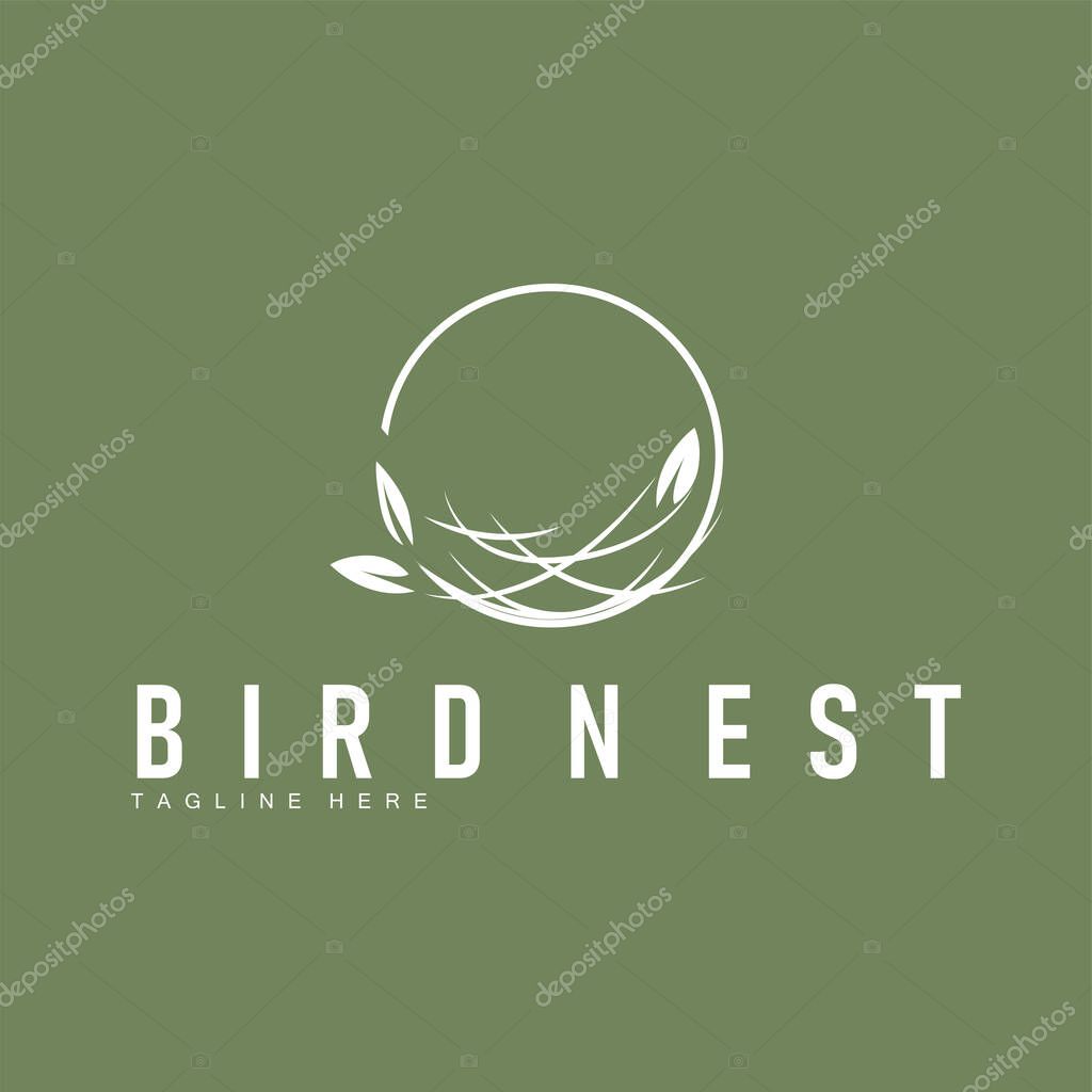 Simple line design concept bird nest logo illustration places where birds nest simple elegant symbol of nature