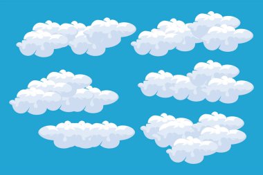 Duvar kağıdı arkaplan bulutu basit minimalist illüstrasyon simgesi doğal mavi gökyüzü şablonu çizer