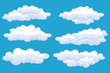 Duvar kağıdı arkaplan bulutu basit minimalist illüstrasyon simgesi doğal mavi gökyüzü şablonu çizer