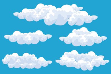 Duvar kağıdı arkaplan bulutu basit minimalist illüstrasyon simgesi doğal mavi gökyüzü şablonu çizer