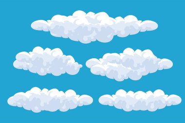 Duvar kağıdı arkaplan bulutu basit minimalist illüstrasyon simgesi doğal mavi gökyüzü şablonu çizer