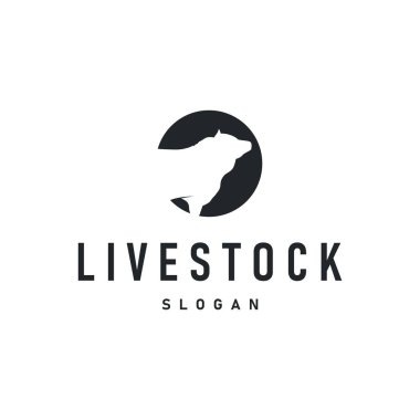 inek logosu sığır çiftliği konsepti basit konsept siyah siluet inek illüstrasyon cezbedici hayvancılık çiftlik sembolü