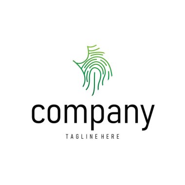 Ticari markalaşma için basit ve zarif modern kimlik parmak izi logosu tasarımı