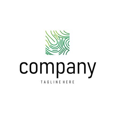 Ticari markalaşma için basit ve zarif modern kimlik parmak izi logosu tasarımı