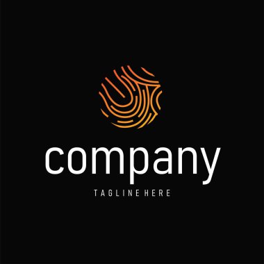 Ticari markalaşma için basit ve zarif modern kimlik parmak izi logosu tasarımı