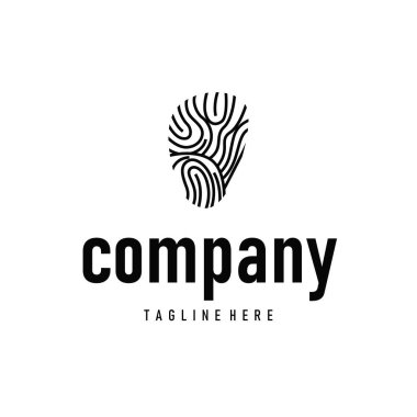 Ticari markalaşma için basit ve zarif modern kimlik parmak izi logosu tasarımı