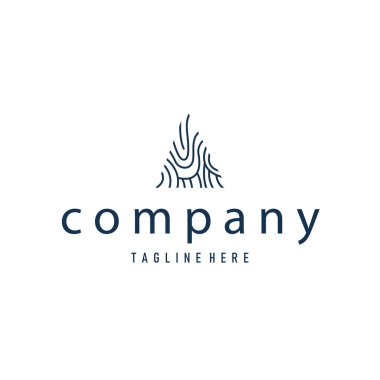 Ticari markalaşma için basit ve zarif modern kimlik parmak izi logosu tasarımı