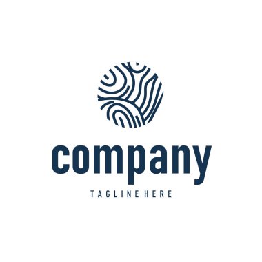 Ticari markalaşma için basit ve zarif modern kimlik parmak izi logosu tasarımı