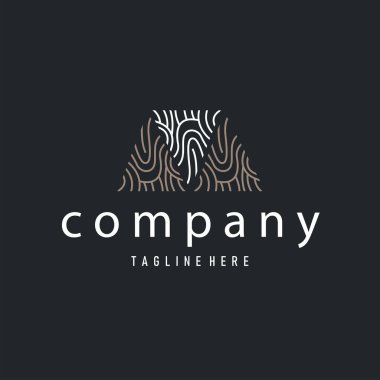 Ticari markalaşma için basit ve zarif modern kimlik parmak izi logosu tasarımı