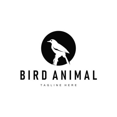 Kuş logosu, basit minimalist özgürlük tasarımı, çizim şablonu ve marka sembolü olan uçan kuş konsepti.