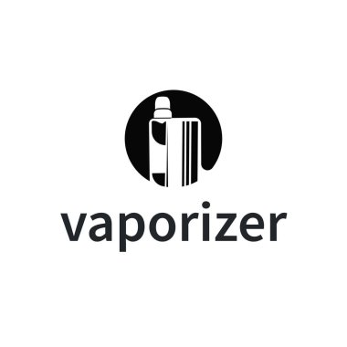 Vape store tasarımı için basit minimalist bir konsepte sahip buhar logosu, poster, ürün veya mağaza afişi için elektrikli sigara dumanı şablonu çizimi