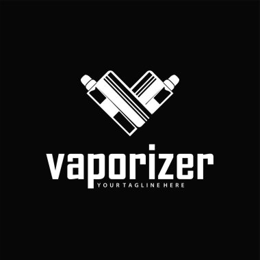 Vape store tasarımı için basit minimalist bir konsepte sahip buhar logosu, poster, ürün veya mağaza afişi için elektrikli sigara dumanı şablonu çizimi