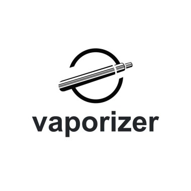 Vape store tasarımı için basit minimalist bir konsepte sahip buhar logosu, poster, ürün veya mağaza afişi için elektrikli sigara dumanı şablonu çizimi