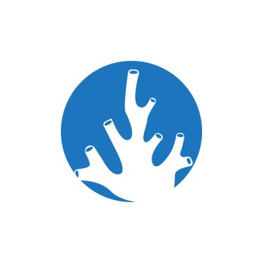 mercan logosu su altı yosun bitkisi basit şablon tasarımı deniz dekorasyonu