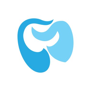 Diş logosu şablonu konsepti, basit minimalist silueti ürün markası şablonu veya poster olarak içeren diş bakımı illüstrasyonu