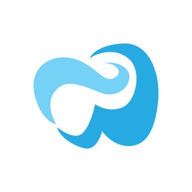 Diş logosu şablonu konsepti, basit minimalist silueti ürün markası şablonu veya poster olarak içeren diş bakımı illüstrasyonu