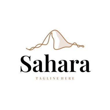 Sahra Çölü logosu basit çizgi konseptiyle basit modern minimalist tasarım, sembol tasarımı