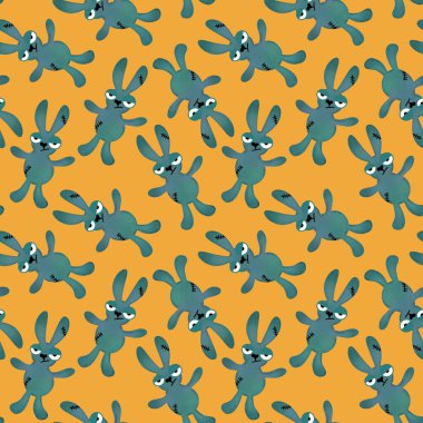 Cadılar Bayramı çizgi filminde tavşan şekilli oyuncaklar kağıt, kumaş, çarşaf, ambalaj, hediye kutusu ve çocuk giysisi baskısı için karalama desenleri vardır. Yüksek kaliteli illüstrasyon