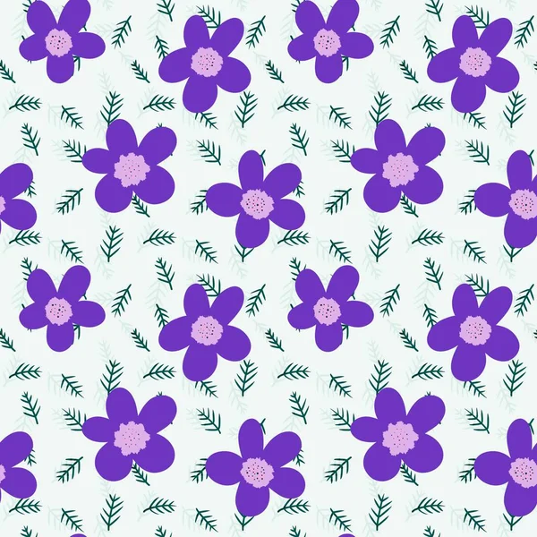 Floral Nahtlose Blume Und Blätter Muster Für Packpapier Und Stoffe — Stockfoto