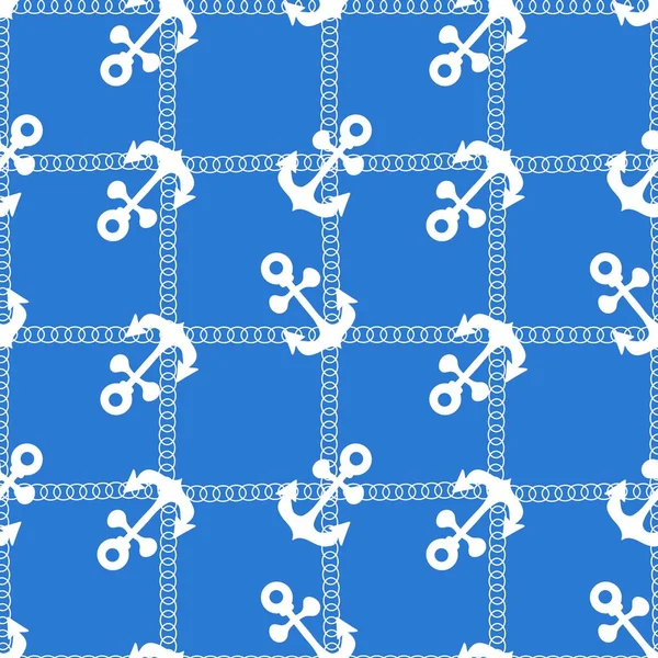 Summer Sea Anchors Seamless Pattern Fabrics Clothes Wrapping Paper Linens — Stock Photo, Image