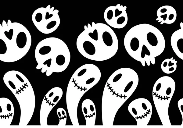 Patrón Dibujos Animados Sin Costura Fantasma Halloween Para Papel Envolver — Foto de Stock