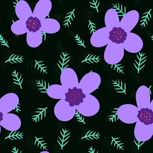 Цветочные Бесшовные Цветы Листья Упаковки Бумаги Тканей Детской Одежды Печати — стоковое фото
