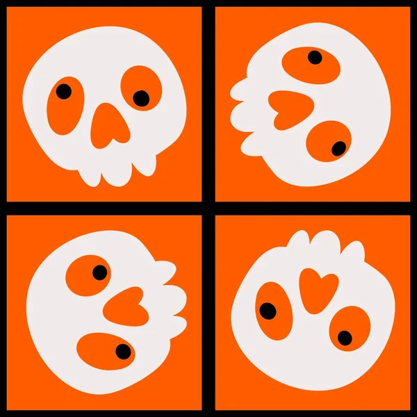 Halloween Abóboras Monstros Rosto Padrão Para Papel Embrulho Tecidos Lençóis — Fotografia de Stock