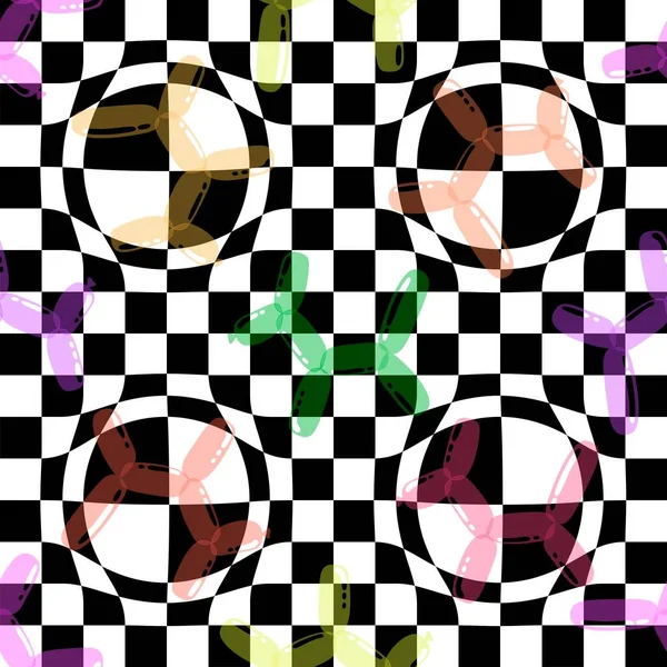 Retro Quadratische Schwarze Und Weiße Nahtlose Geometrische Muster Zum Einwickeln — Stockfoto