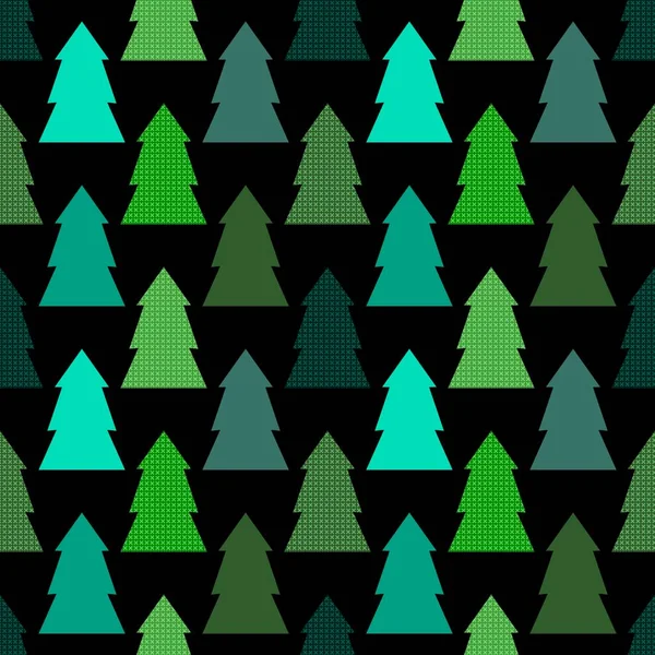 Winter Forest Seamless Christmas Tree Pattern New Year Wrapping Paper — Stok Foto