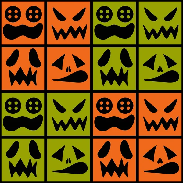 Halloween Pompoenen Monsters Gezicht Patroon Voor Het Inpakken Van Papier — Stockfoto