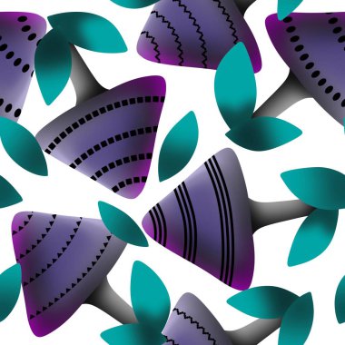 Çizgi film sonbahar mantarları, Cadılar Bayramı ambalajsız mantar desenleri, çocuk aksesuarları, kıyafet baskıları, not defterleri ve kumaşlar. Yüksek kaliteli illüstrasyon