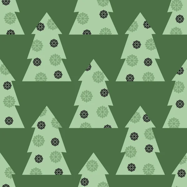 Winter Forest Seamless Christmas Tree Pattern New Year Wrapping Paper —  Fotos de Stock