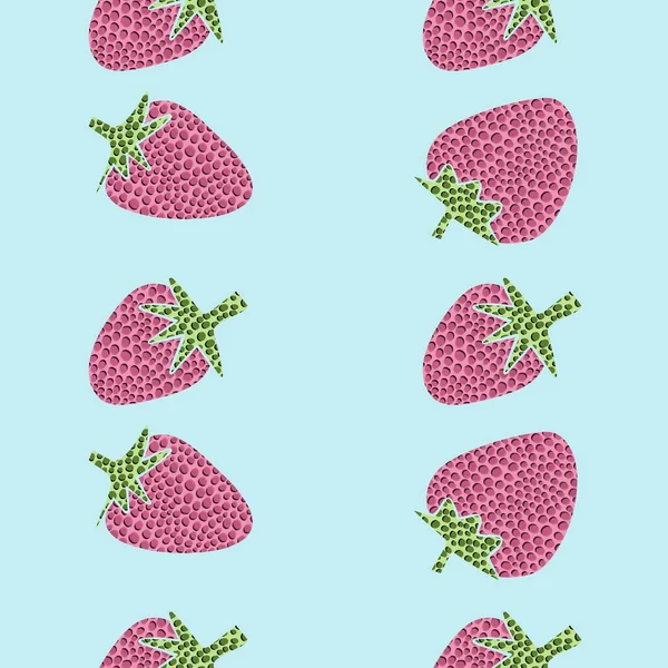 Καρτούν Φρούτα Πουά Αδιάλειπτη Φράουλα Μοτίβο Για Καλοκαιρινά Υφάσματα Και — Φωτογραφία Αρχείου