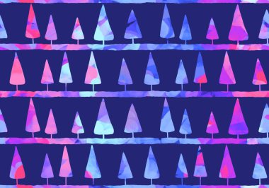 Winter forest seamless Christmas tree pattern for new year wrapping paper and kids clothes print and Noel accessories and fabrics and notebooks and gifts box. High quality illustration